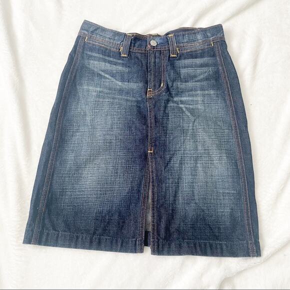 7 for all mankind Jean pencil skirt blue denim size 25 7FAM made in USA - Picture 1 of 6